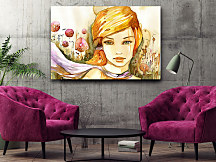 obraz dievča so šatkou